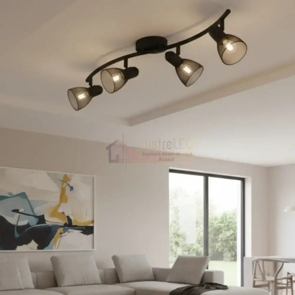 Lustra Cu 4 Spoturi Reglabile Black CAROVIGNO 64CM NEAGRA Lighting Fixtures