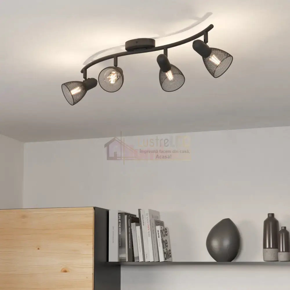 Lustra Cu 4 Spoturi Reglabile Black CAROVIGNO 64CM NEAGRA Lighting Fixtures