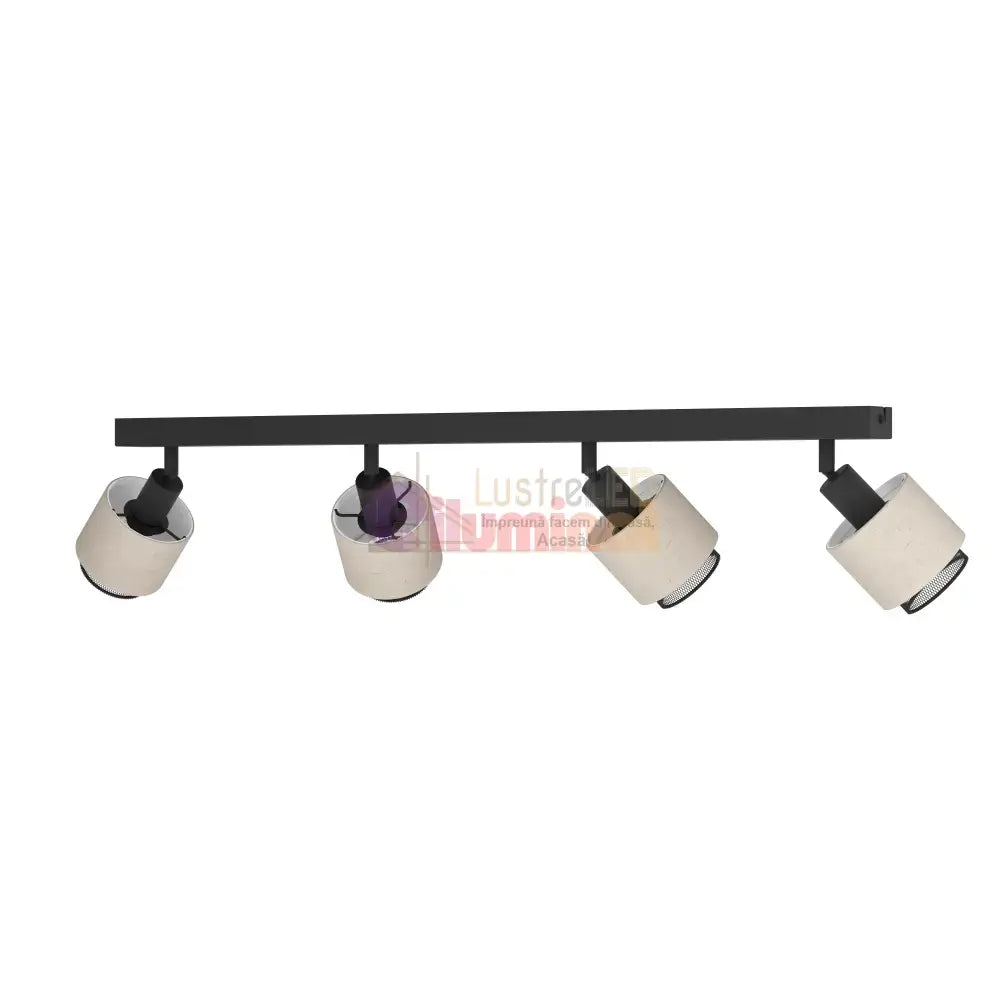 Lustra Cu 4 Spoturi Reglabile Black Natural ROSLEY 75CM NEAGRA Lighting Fixtures