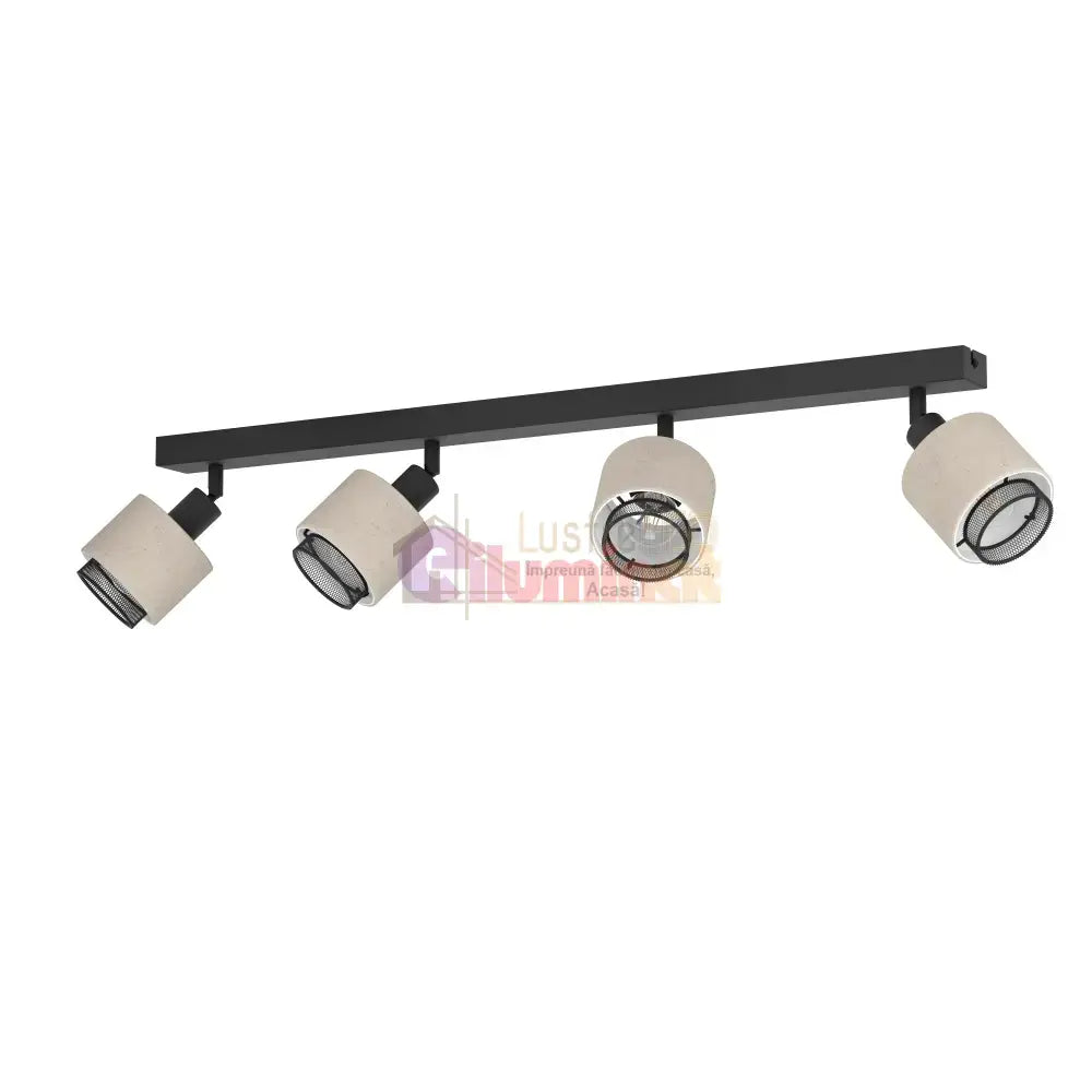Lustra Cu 4 Spoturi Reglabile Black Natural ROSLEY 75CM NEAGRA Lighting Fixtures