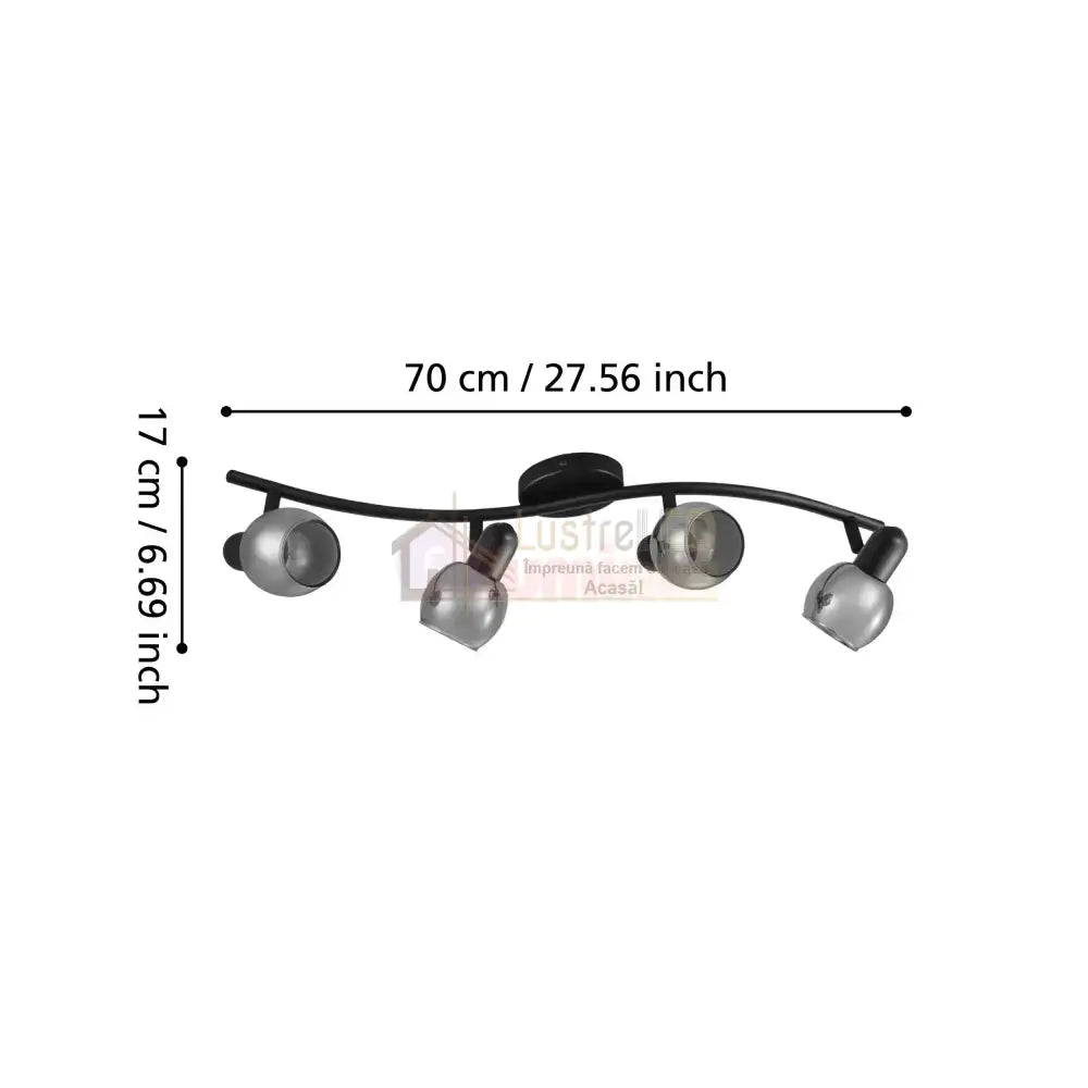 Lustra Cu 4 Spoturi Reglabile Black POLLICA 64CM NEAGRA Lighting Fixtures