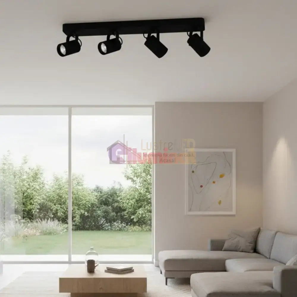Lustra Cu 4 Spoturi Reglabile Black SOREGO EGLO NEAGRA Lighting Fixtures