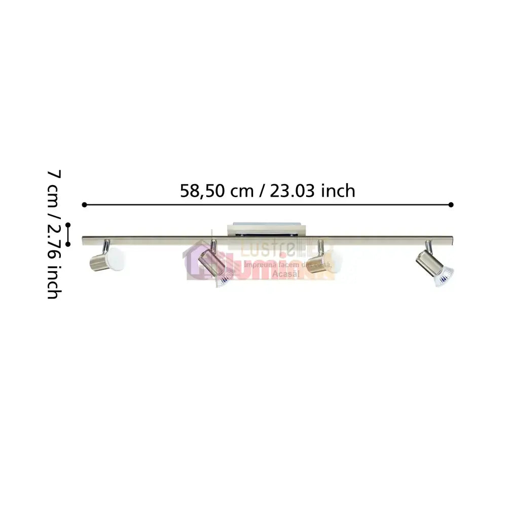 Lustra Cu 4 Spoturi Reglabile Silver ROTTELO 78CM ARGINTIE Lighting Fixtures