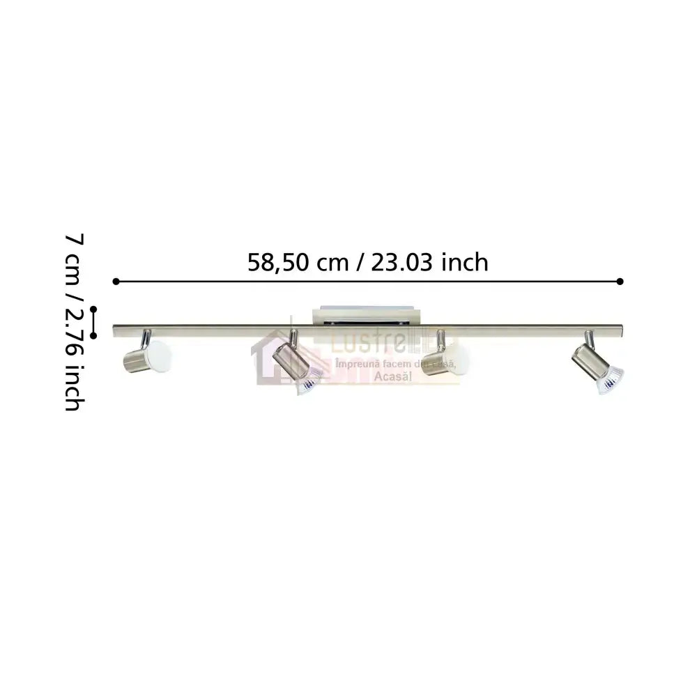 Lustra Cu 4 Spoturi Reglabile Silver ROTTELO 78CM ARGINTIE Lighting Fixtures