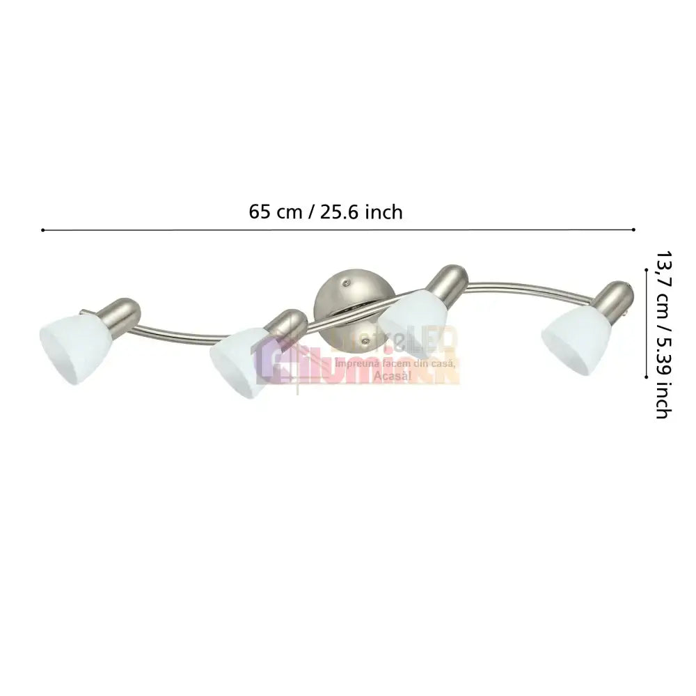 Lustra DAKAR 1 cu 4 Spoturi White & Silver 65CM 65CM Chandeliers