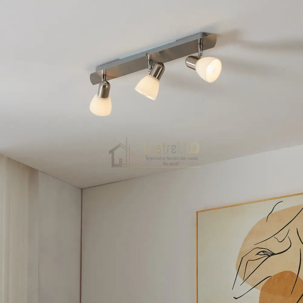 Lustra ENEA cu 3 Spoturi Silver 40CM ABAJUR / 40CM Chandeliers