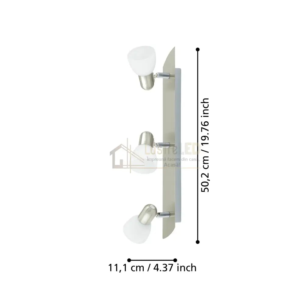 Lustra ENEA cu 3 Spoturi Silver 40CM ABAJUR / 40CM Chandeliers