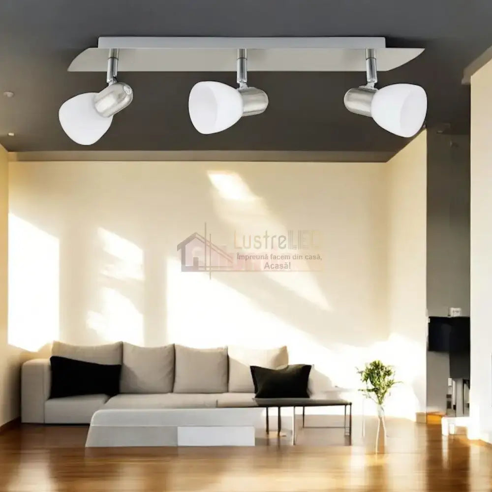 Lustra ENEA cu 3 Spoturi Silver 40CM ABAJUR / 40CM Chandeliers