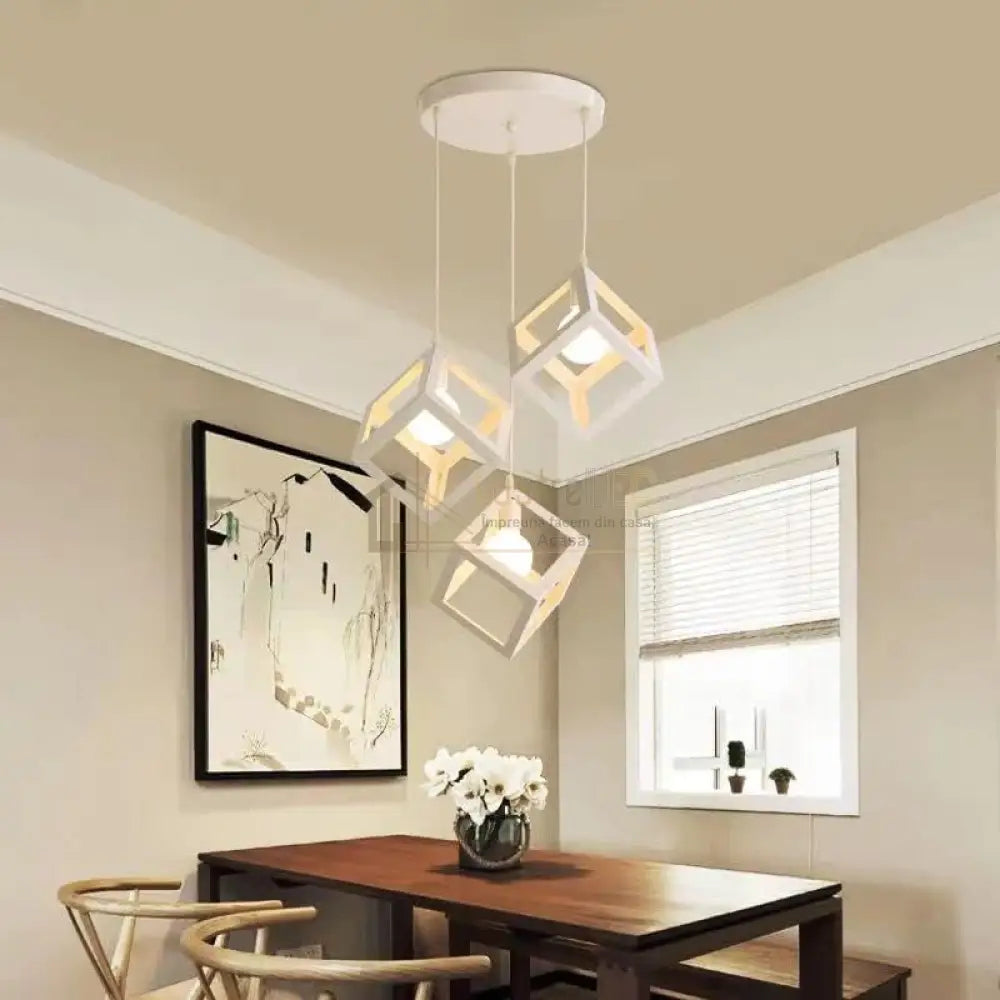 Lustra Fedra Cub Alb Vintage Suport Rotund Lighting Fixtures