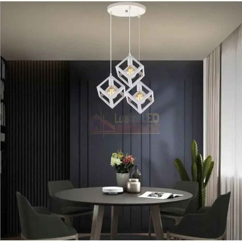 Lustra Fedra Cub Alb Vintage Suport Rotund Lighting Fixtures