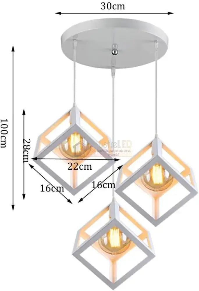 Lustra Fedra Cub Alb Vintage Suport Rotund Lighting Fixtures