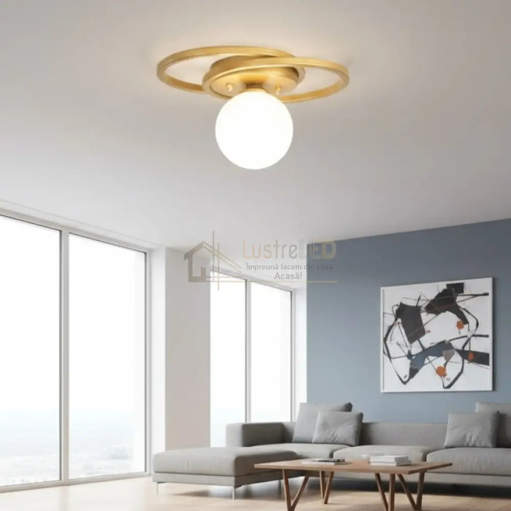 Lustra FIERA Gold Abajur Mat 1xE27 Lighting Fixtures