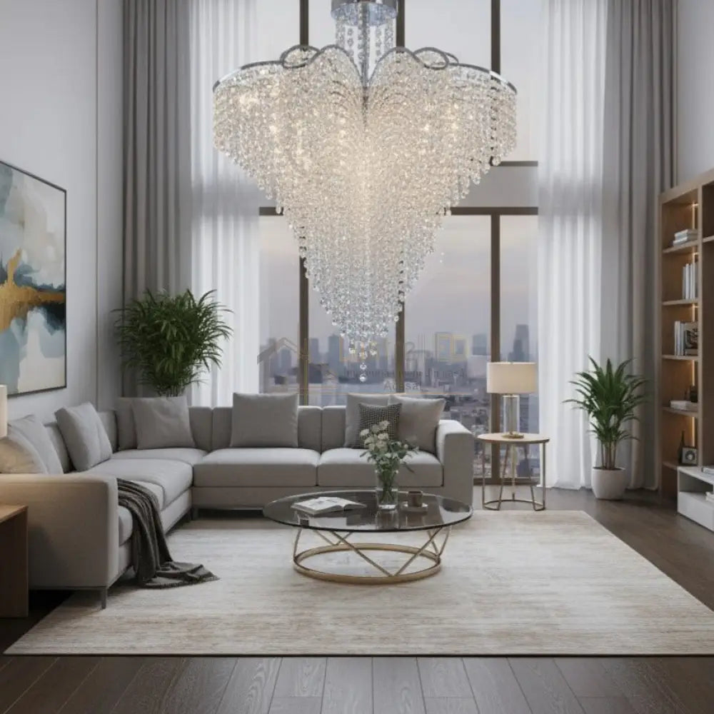 Lustra FREDA Silver Cristal Chandeliers Crystal