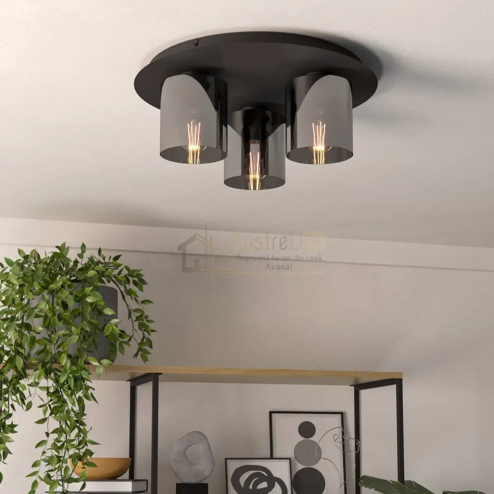 Lustra GOROSIBA 1 Black 3xE27 Eglo Ø45CM Chandeliers