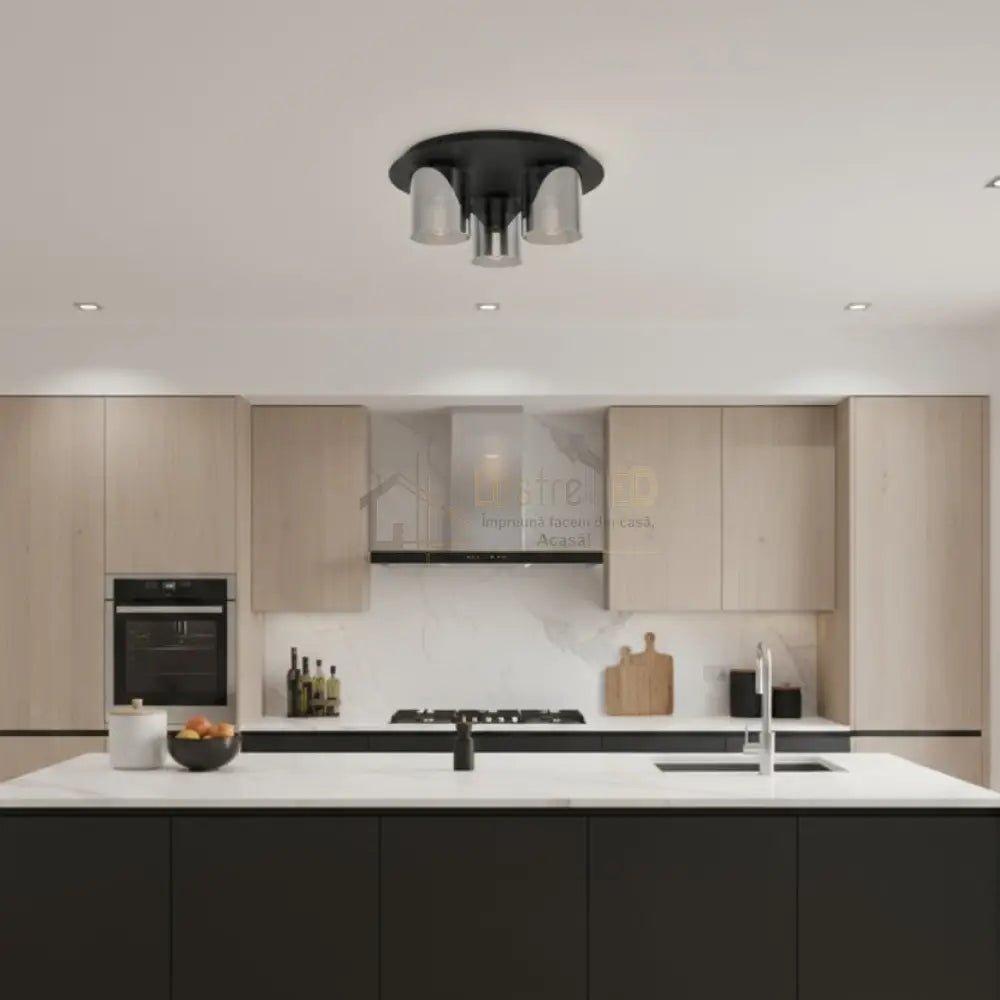 Lustra GOROSIBA 1 Black 3xE27 Eglo Ø45CM Chandeliers