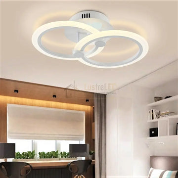 Lustra LED 1+1 Circle Design Alb Echivalent 300W Telecomanda