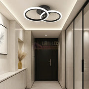 Lustra LED 1 + 1 Circle Design Black Echivalent 300W Telecomanda NEAGRA / CIRCLE DESIGN Lighting Fixtures