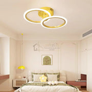 Lustra LED 1 + 1 Circle Design Gold Echivalent 300W Telecomanda AURIE / 40CM / CIRCLE DESIGN Lighting Fixtures