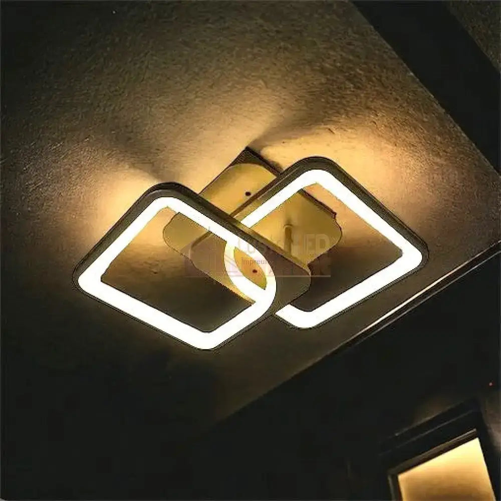 Lustra Led 1 + 1 Square Design Maro Echivalent 300W Telecomanda Lighting Fixtures