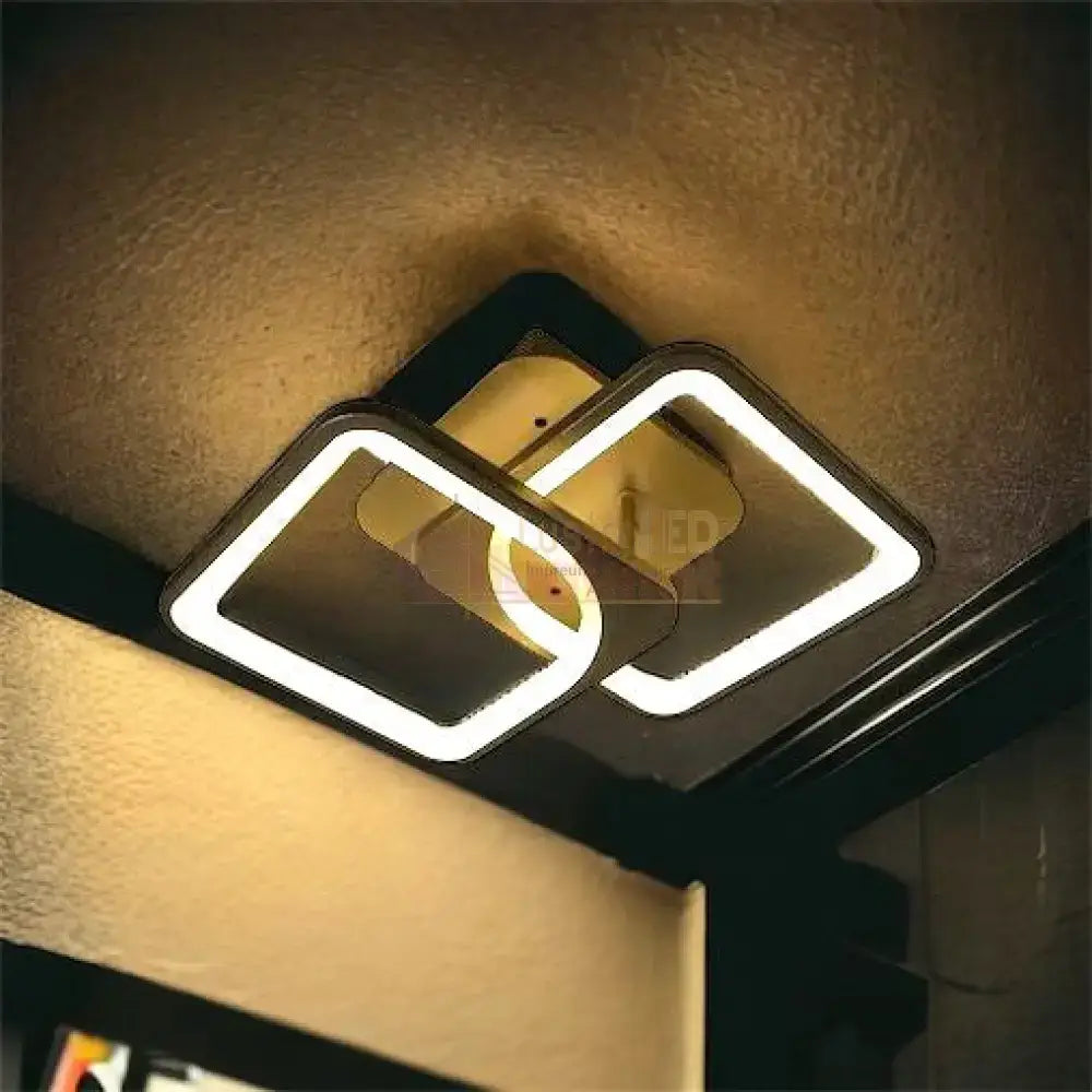 Lustra Led 1 + 1 Square Design Maro Echivalent 300W Telecomanda Lighting Fixtures