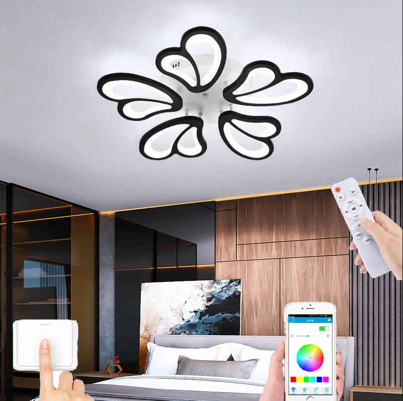 Lustra LED 100W CLIO Black SMART Control Vocal