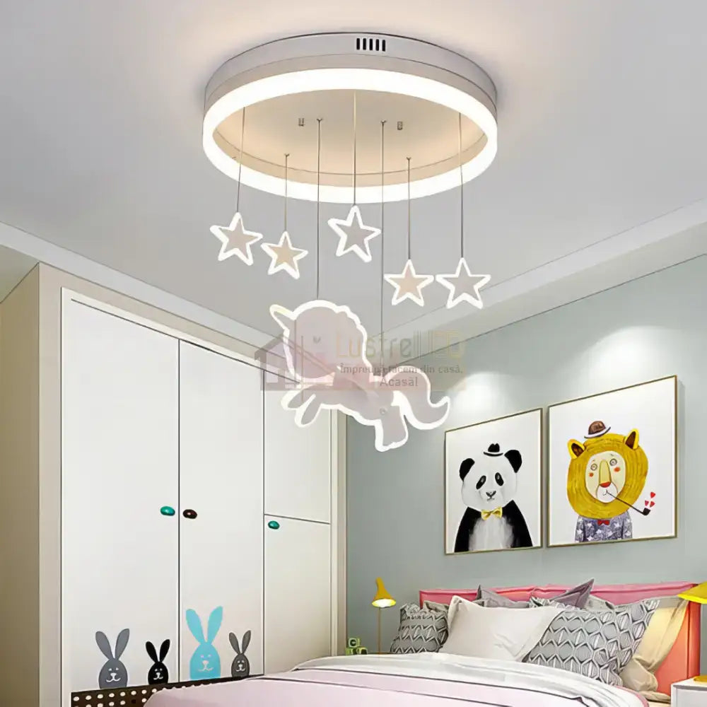 Lustra LED 100W Starry Unicorn Telecomanda 5305 ALBA / 50CM / KIDS Lighting Fixtures
