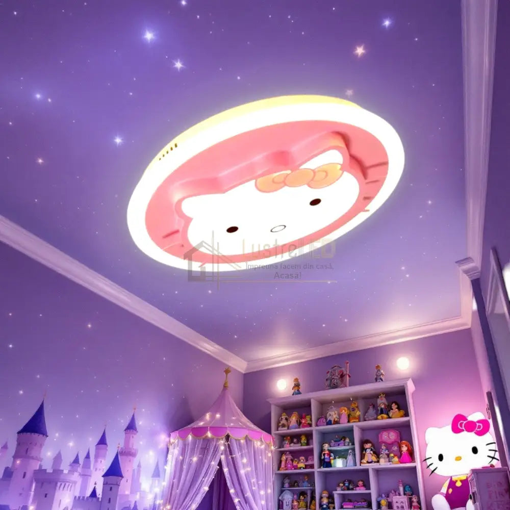 Lustra LED 104W Pink Kitty Telecomanda Echivalent 400W