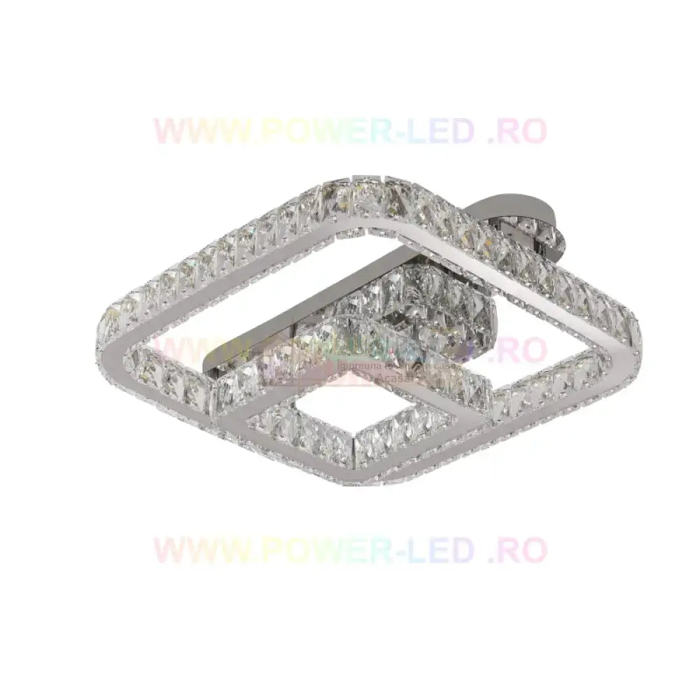 Lustra Led 108W Crown Square Cristal Telecomanda Chandeliers Crystal