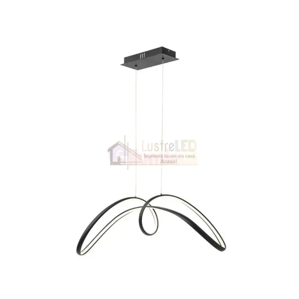 Lustra Led 108W Suspendata Eliptic Black Smart Lighting Fixtures