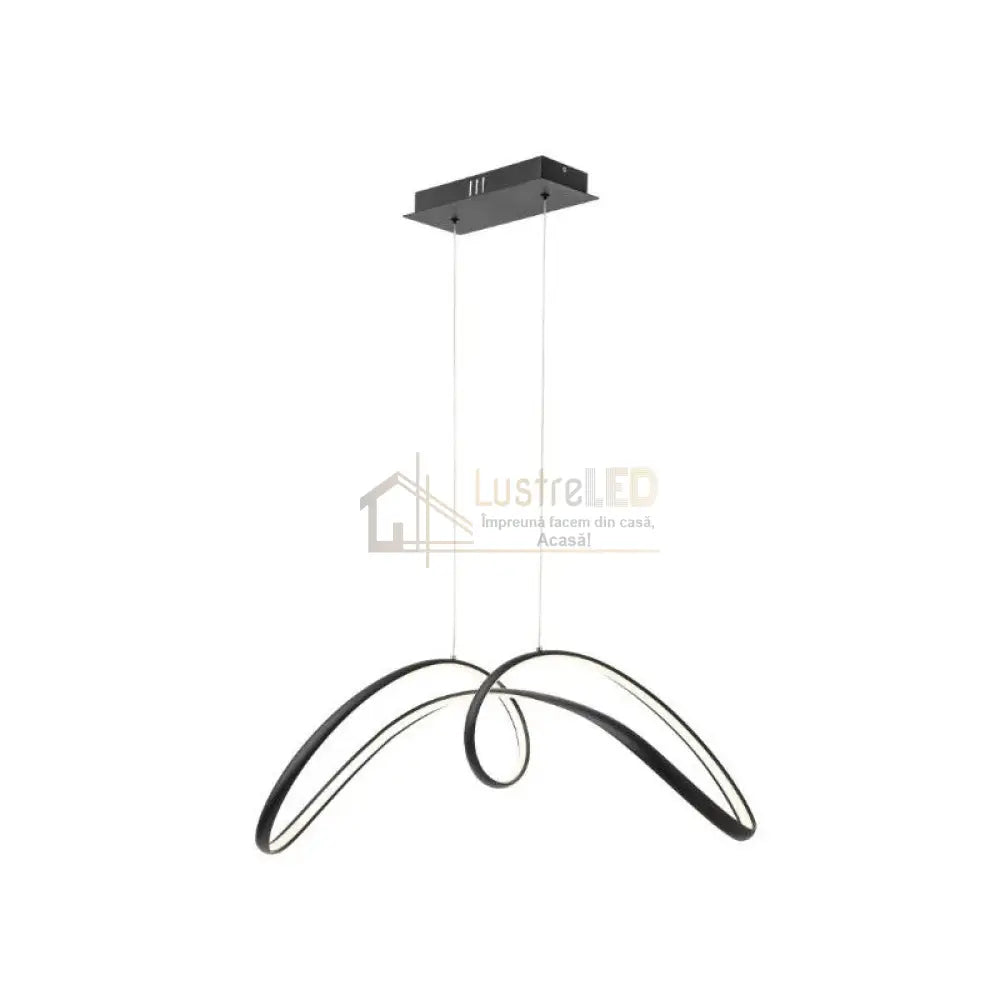 Lustra Led 108W Suspendata Eliptic Black Smart Lighting Fixtures