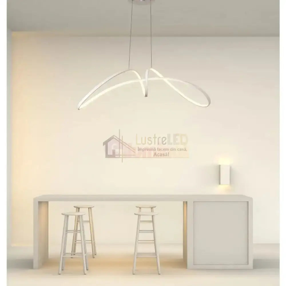 Lustra Led 108W Suspendata Eliptic White Smart Lighting Fixtures