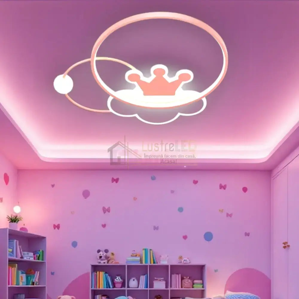 Lustra LED 110W Pink Majesty Telecomanda Echivalent 300W KIDS Lighting Fixtures