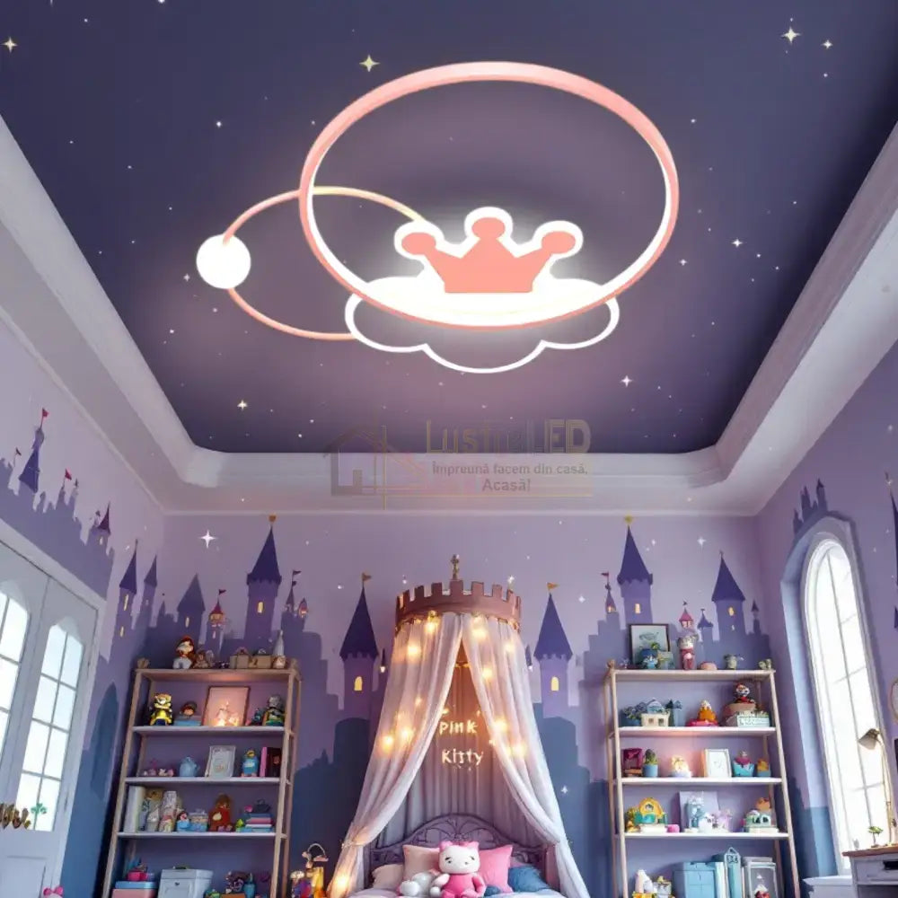 Lustra LED 110W Pink Majesty Telecomanda Echivalent 300W KIDS Lighting Fixtures