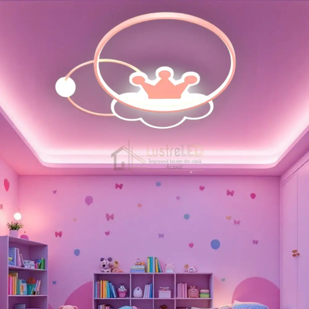 Lustra LED 110W Pink Majesty Telecomanda Echivalent 300W KIDS Lighting Fixtures