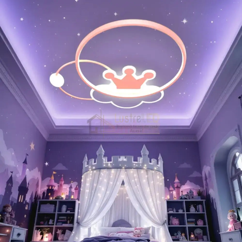 Lustra LED 110W Pink Majesty Telecomanda Echivalent 300W KIDS Lighting Fixtures