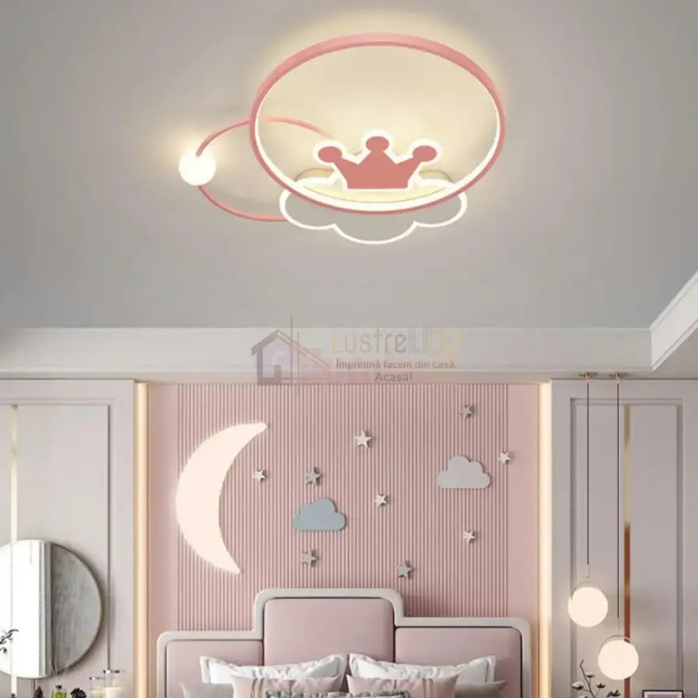 Lustra LED 110W Pink Majesty Telecomanda Echivalent 300W KIDS Lighting Fixtures