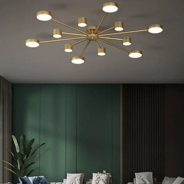 Lustra LED Nordic Style WEB Gold Echivalent 600W Telecomanda G3867