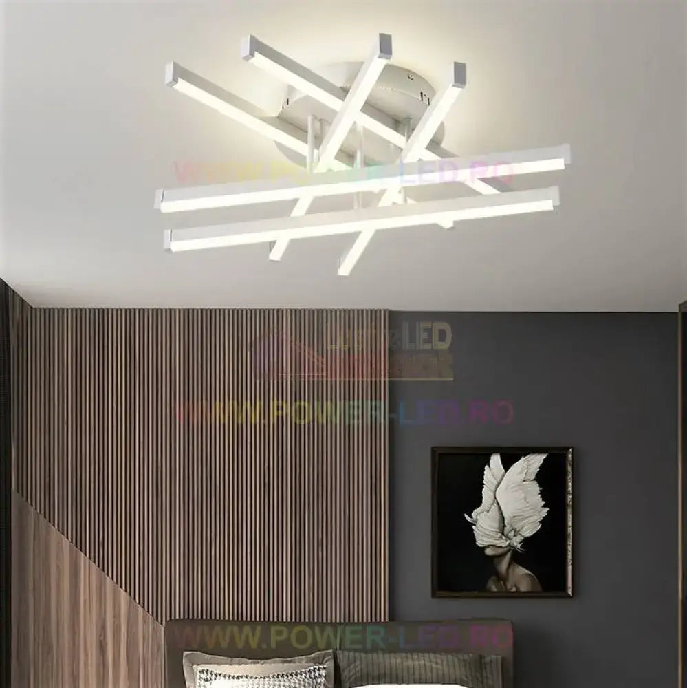 Lustra Led 120W 6 Lines Design Round Alba Smart Echivalent 500W Lighting Fixtures