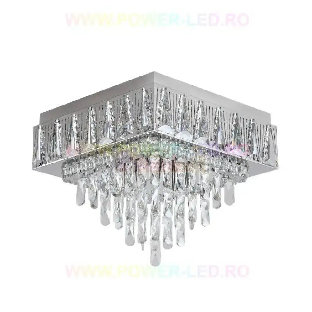 Lustra Led 120W Elegance Square Maxi Cristal Telecomanda Lighting Fixtures