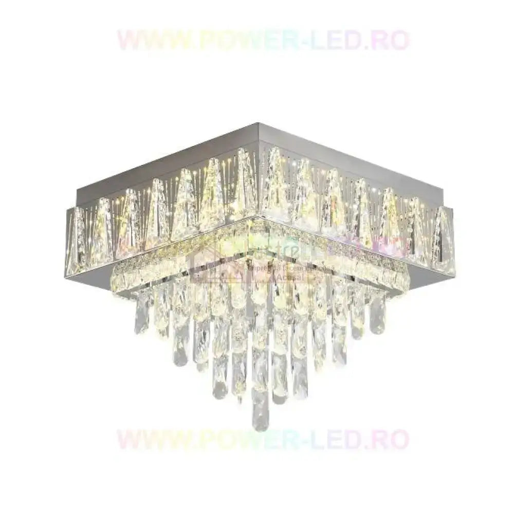 Lustra Led 120W Elegance Square Maxi Cristal Telecomanda Lighting Fixtures