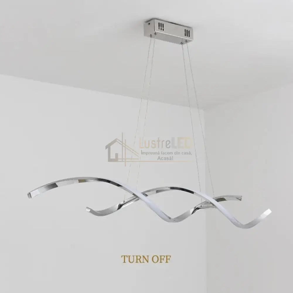 Lustra Led 120W Suspendata Linnea Chrome Telecomanda Lighting Fixtures