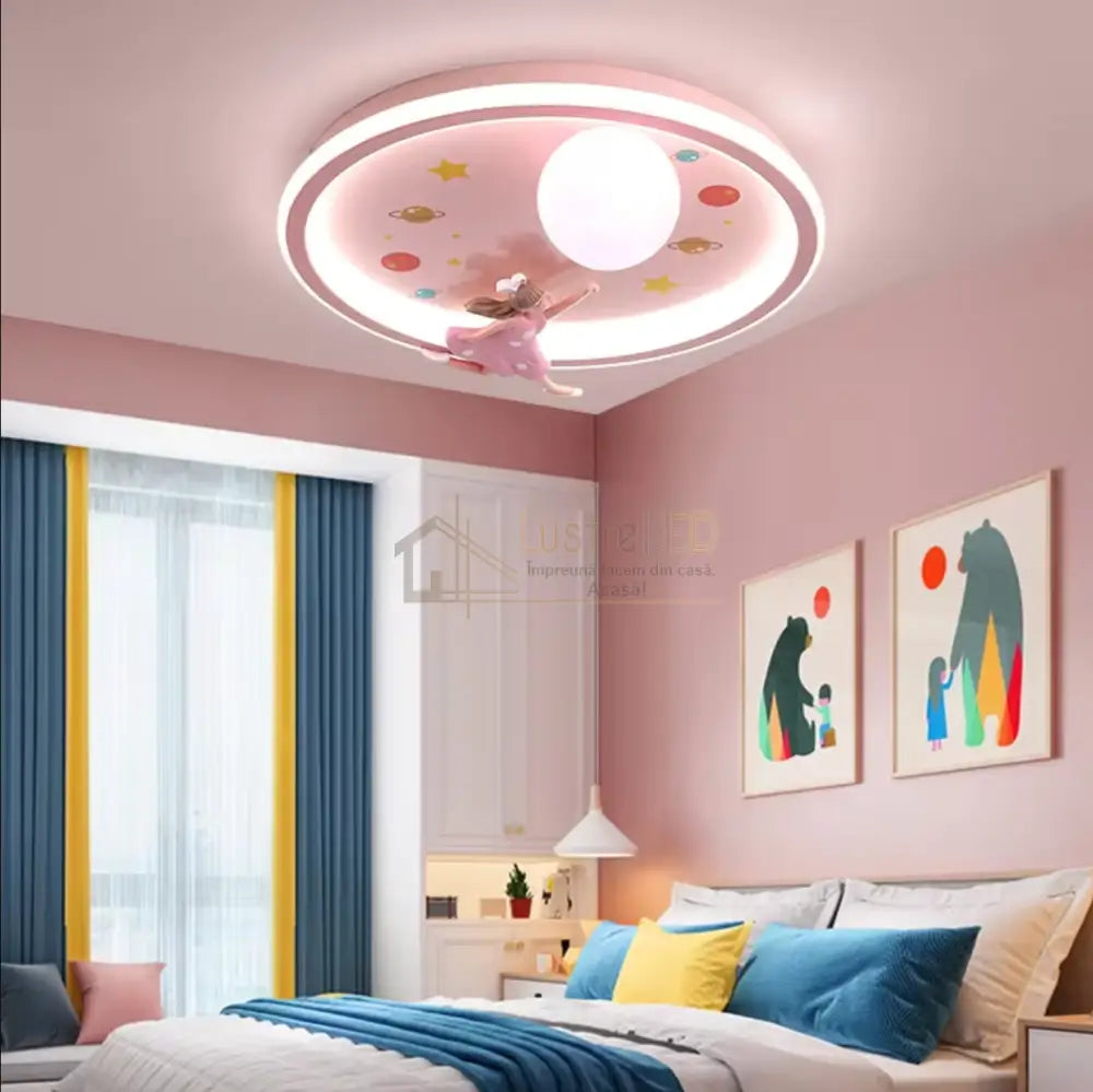 Lustra Led 120W Young Freedom Pink Echivalent 500W Telecomanda Lighting Fixtures