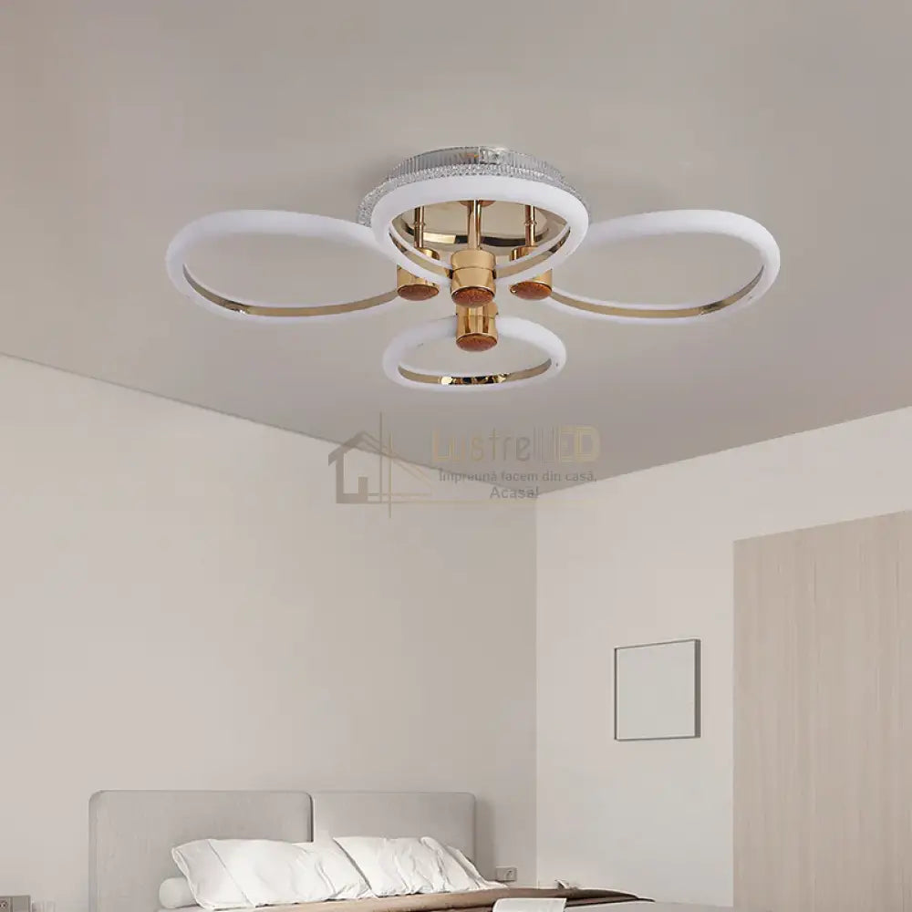 Lustra Led 126W Athena Gold Rgb Telecomanda Lighting Fixtures