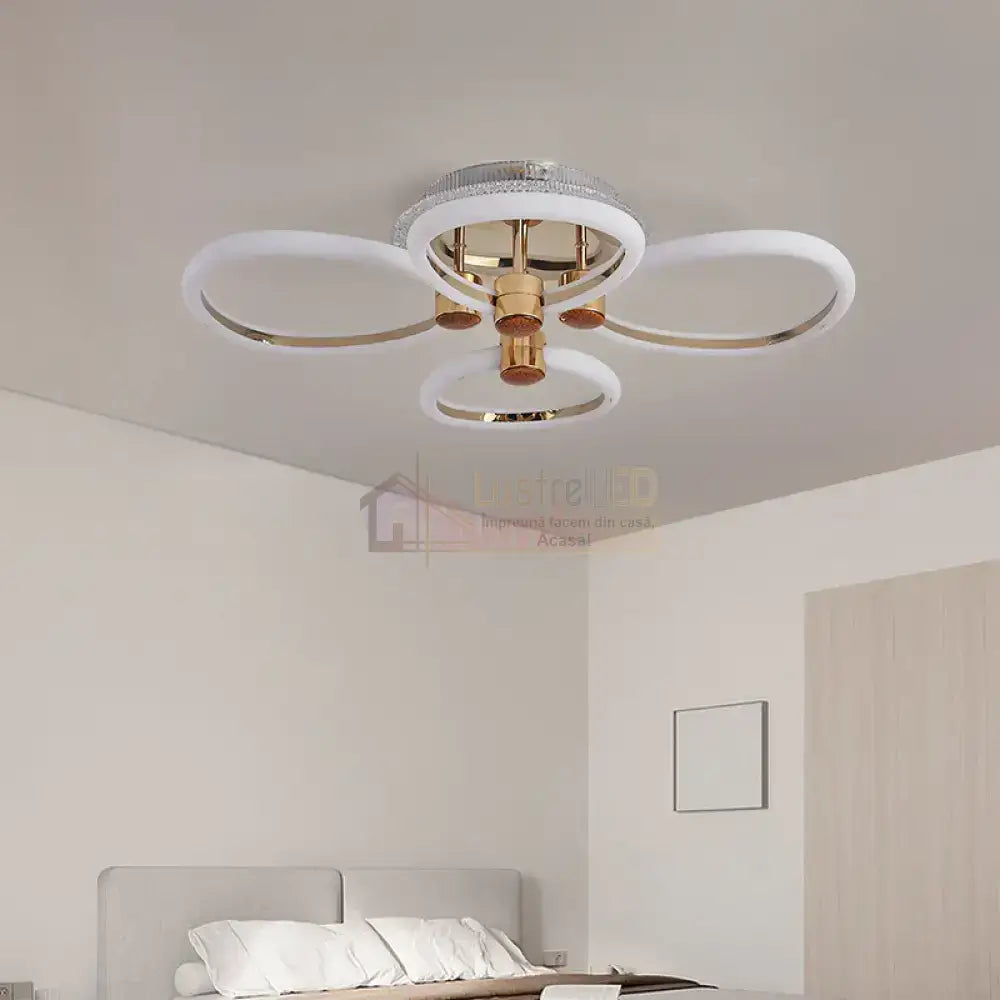 Lustra Led 126W Athena Gold Rgb Telecomanda Lighting Fixtures