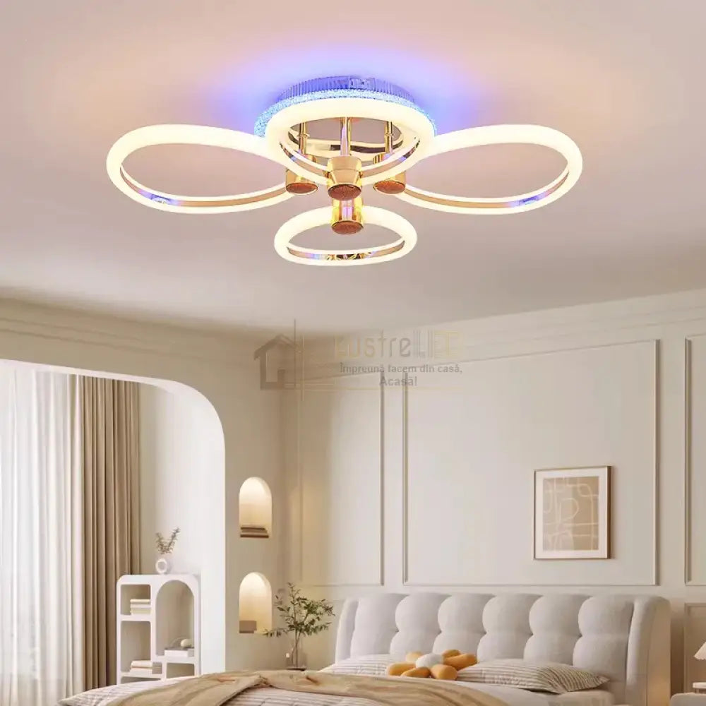 Lustra Led 126W Athena Gold Rgb Telecomanda Lighting Fixtures