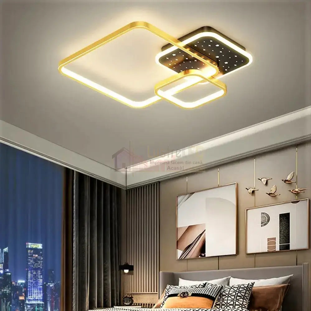 Lustra Led 132W Square Stelute Telecomanda Echivalent 400W - C57 Lighting Fixtures