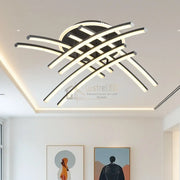 Lustra LED 8 Modern LINES Black Echivalent 400W Telecomanda BK-7023-8C NEAGRA / 69CM / MINIMALIST DESIGN Lighting