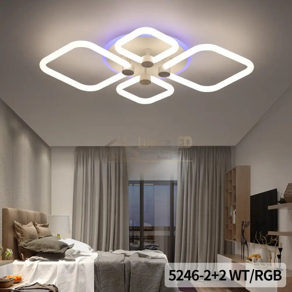 Lustra Led 140W Diamond 2 + 2 Rgb Smart Telecomanda Lighting Fixtures