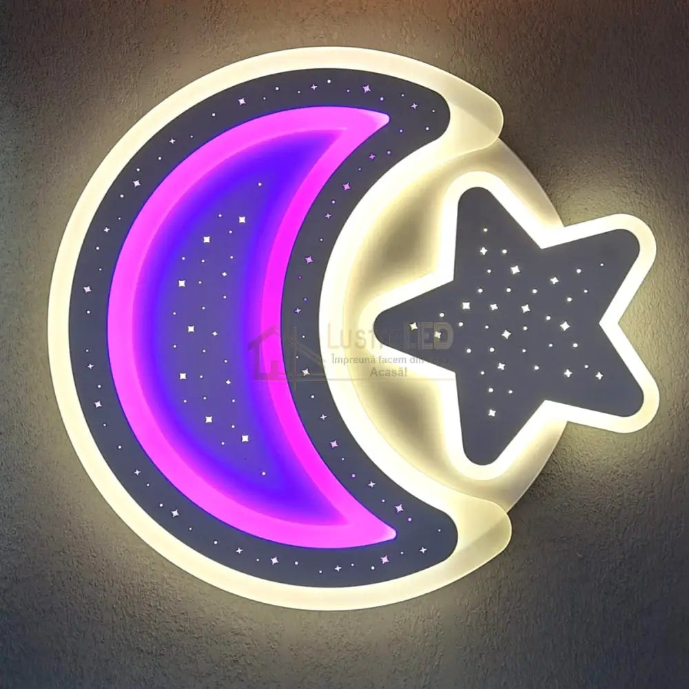 Lustra Led 142W Moon Rgb 40Cm Telecomanda Lighting Fixtures
