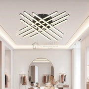 Lustra LED 144W X cu 8 Linii NEGRE Echivalent 1000W cu Telecomanda NEAGRA / 72CM / MINIMALIST DESIGN Lighting Fixtures